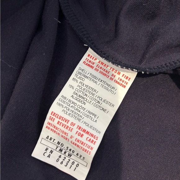 Vintage 70s Puma Track Jacket Full Zip Warmup Cream Navy Blue XL Retro Sporty - Picture 8 of 9